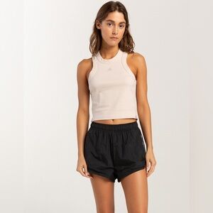 NWT - adidas Lounge Ribbed Crop Tank Top in Putty Mauve - Size S